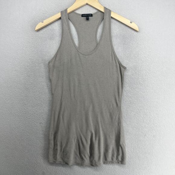 Eileen Fisher Tops - EILEEN FISHER Tank Top S Tencel Flax Ribbed Jersey Speckled Racerback Gray USA